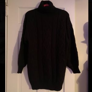 Vici Black Cable Knit Sweater Dress